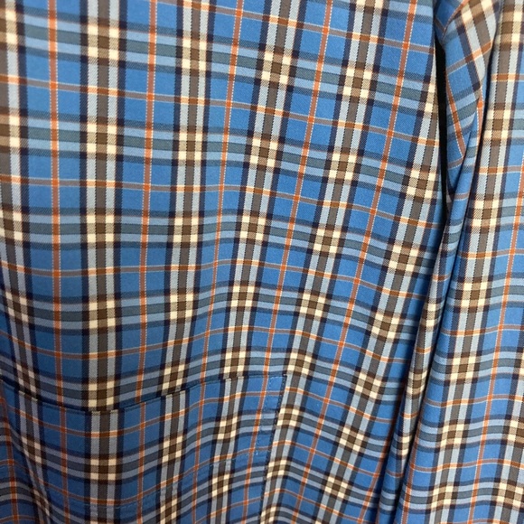 Peter Millar blue with red plaid long sleeve button up shirt. XL - Picture 3 of 5